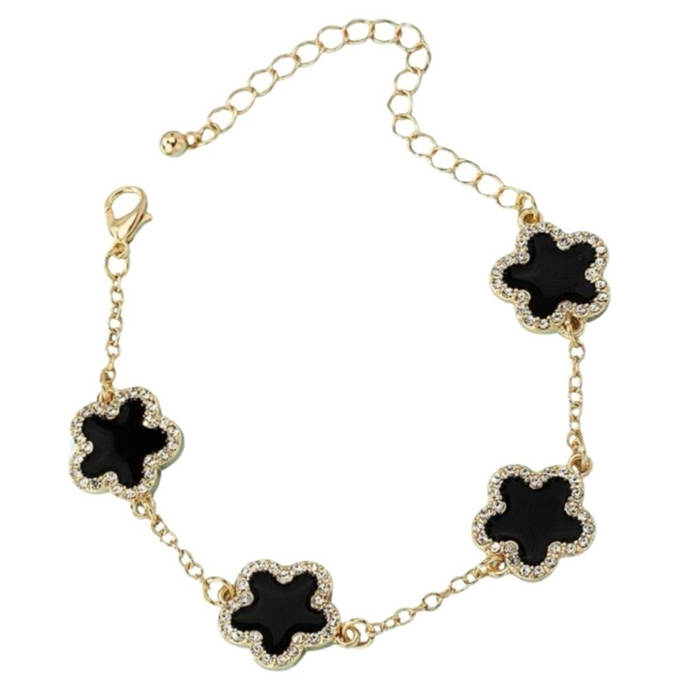 Rhinestone Flower Decor Bracelet